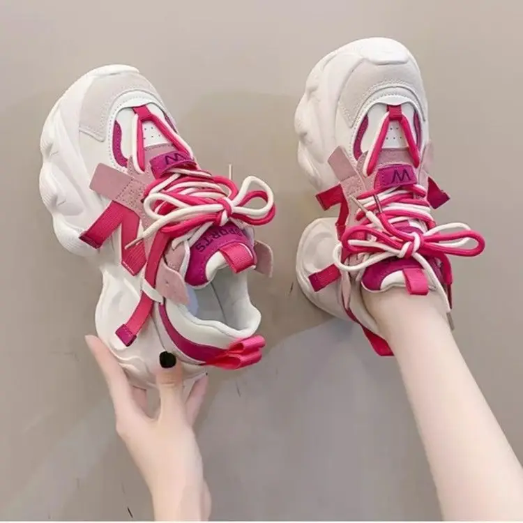 Women's Pink White Chunky Casual Shoes Spring 2025 - Image 6