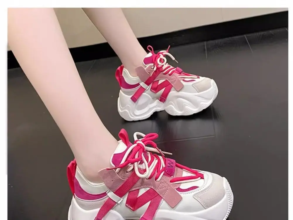 Women's Pink White Chunky Casual Shoes Spring 2025 — feature 10