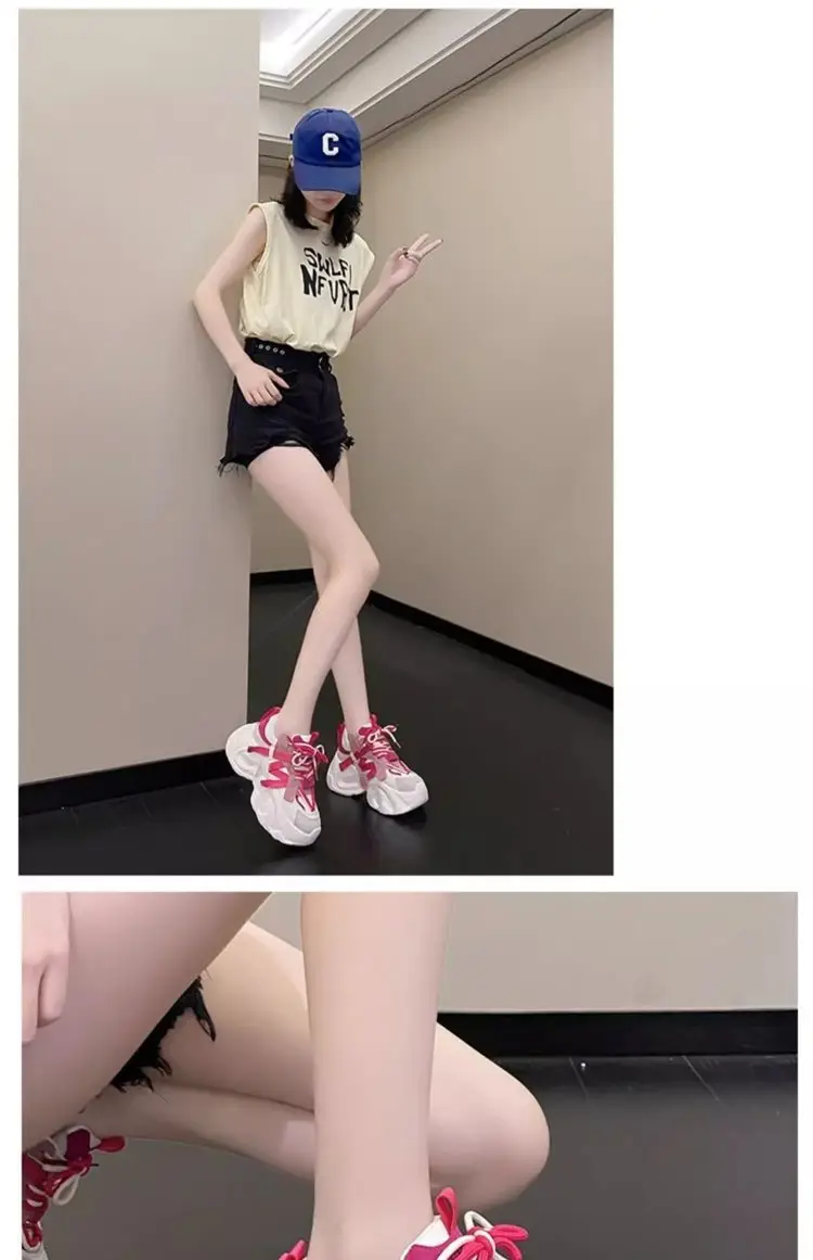 Women's Pink White Chunky Casual Shoes Spring 2025 — feature 11