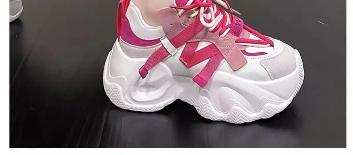 Women's Pink White Chunky Casual Shoes Spring 2025 — feature 12