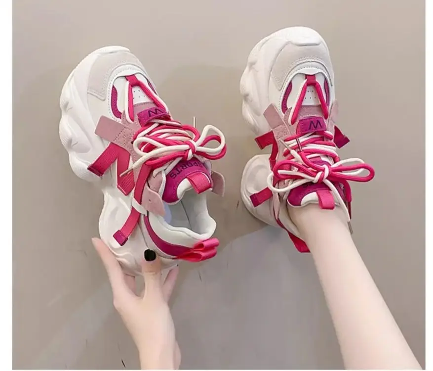 Women's Pink White Chunky Casual Shoes Spring 2025 — feature 13