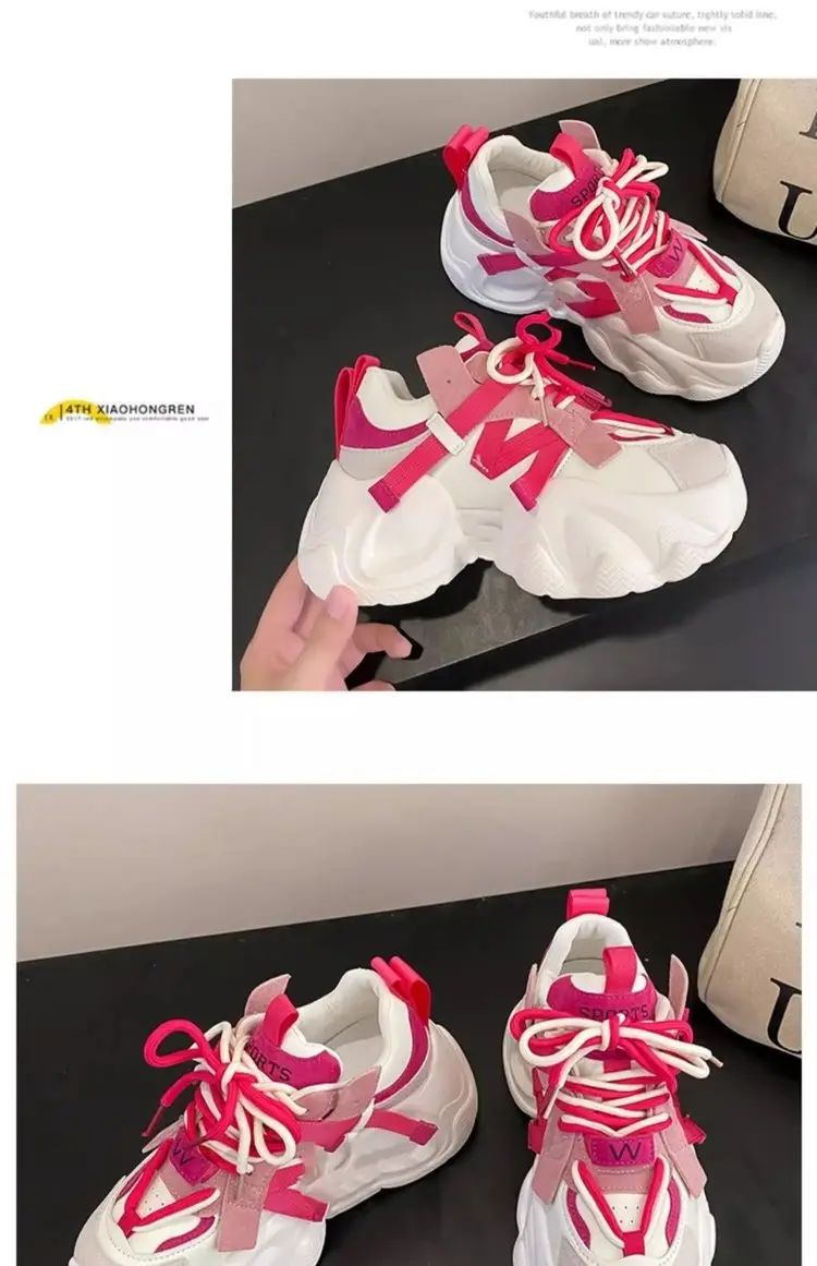 Women's Pink White Chunky Casual Shoes Spring 2025 — feature 14