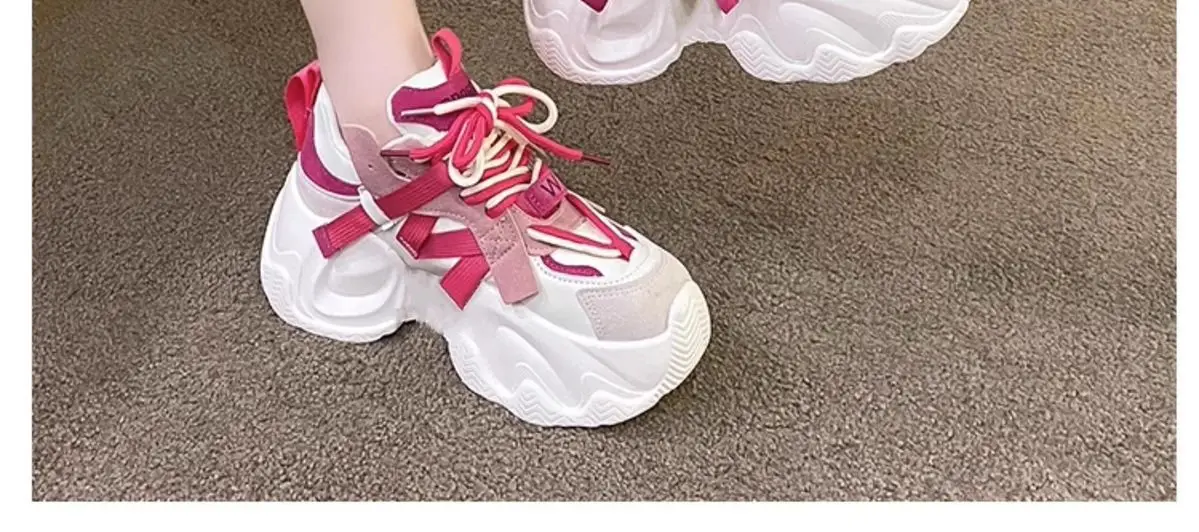 Women's Pink White Chunky Casual Shoes Spring 2025 — feature 6