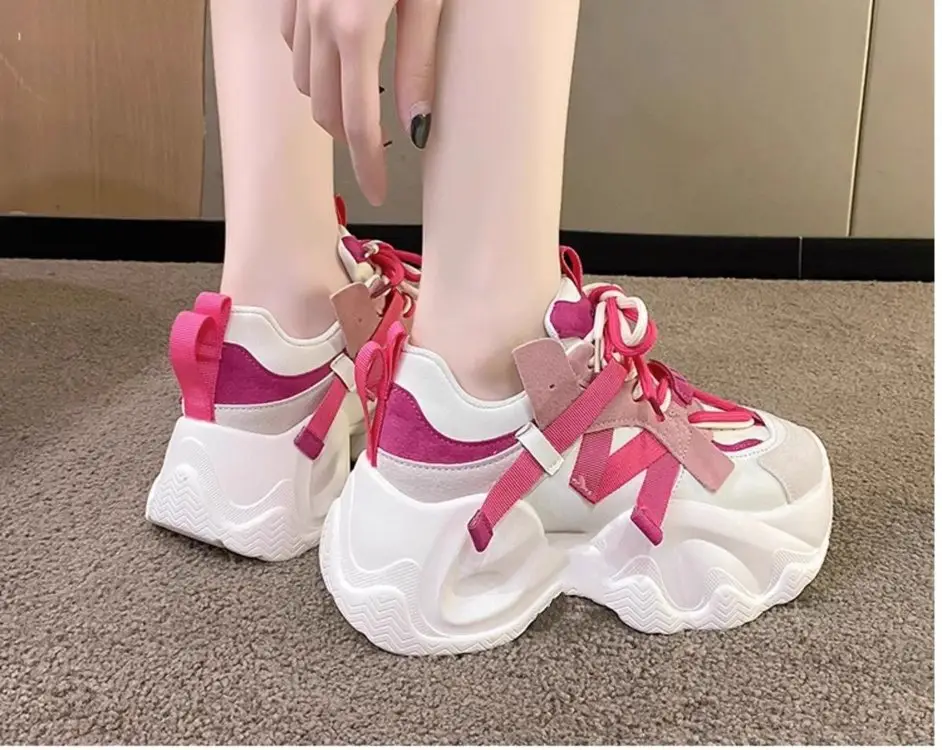 Women's Pink White Chunky Casual Shoes Spring 2025 — feature 8