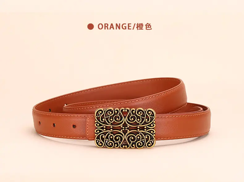 2025 Women's Retro Maillard Belt with Gold Embroidery — feature 12