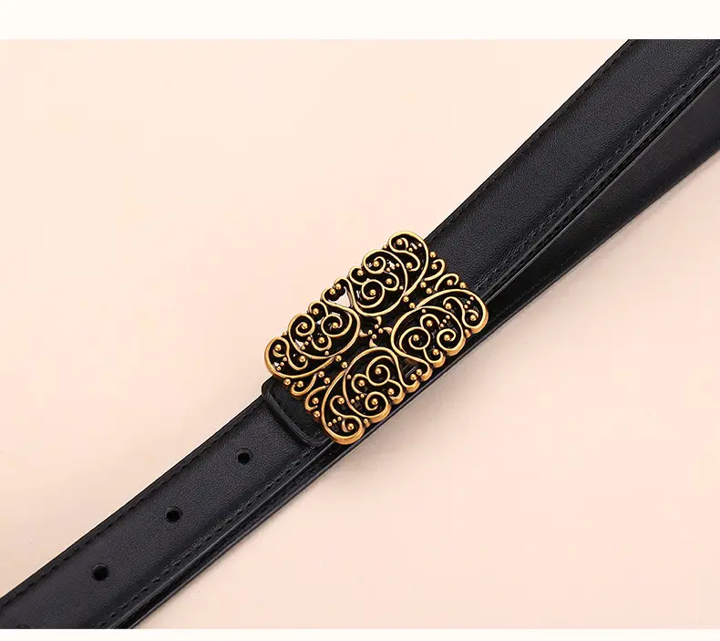 2025 Women's Retro Maillard Belt with Gold Embroidery — feature 20
