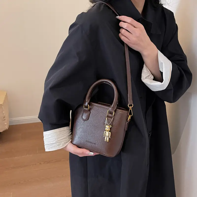 Women's Brown Leather Bucket Bag 2026 New - Image 4