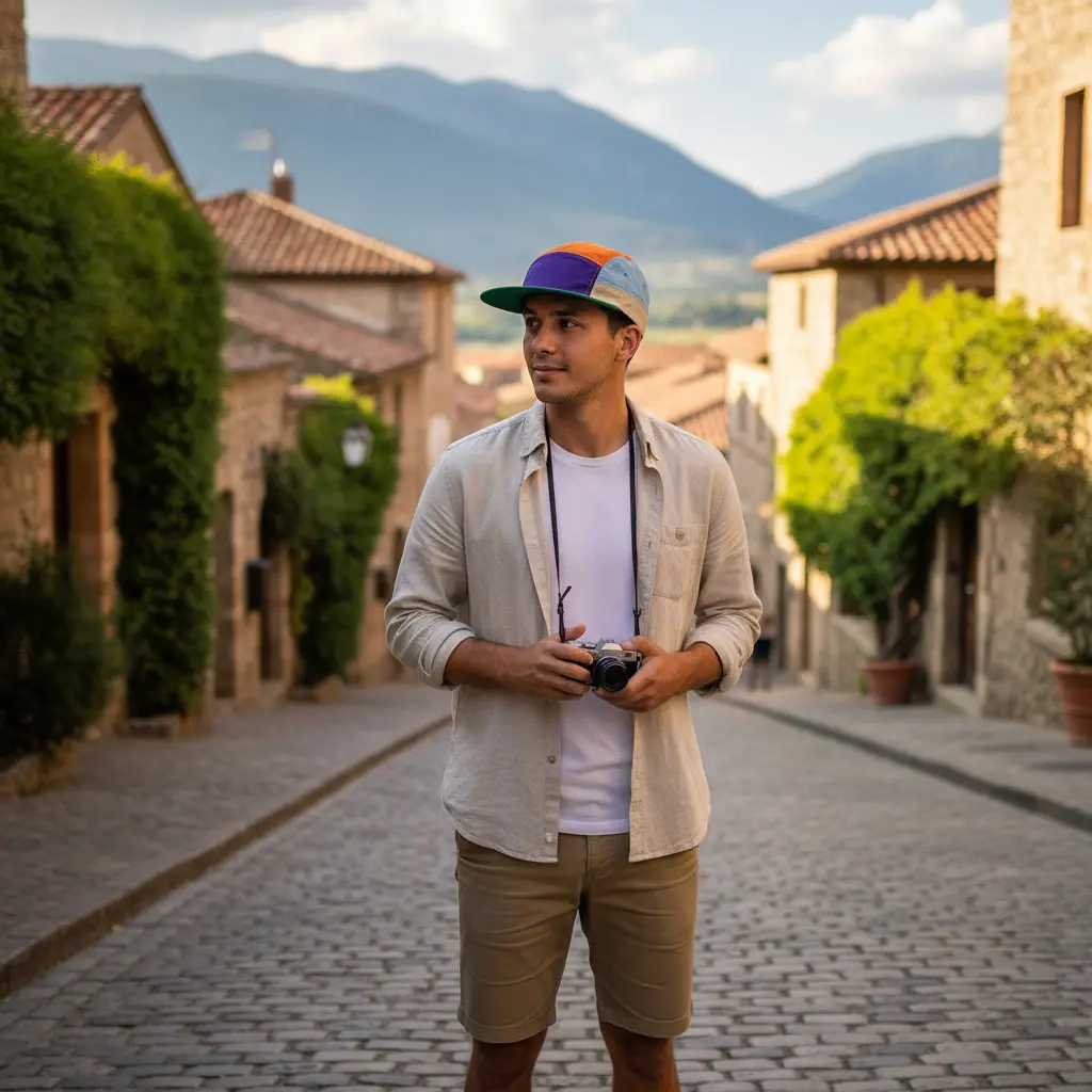 Orange Mesh Baseball Cap for Hiking Sports