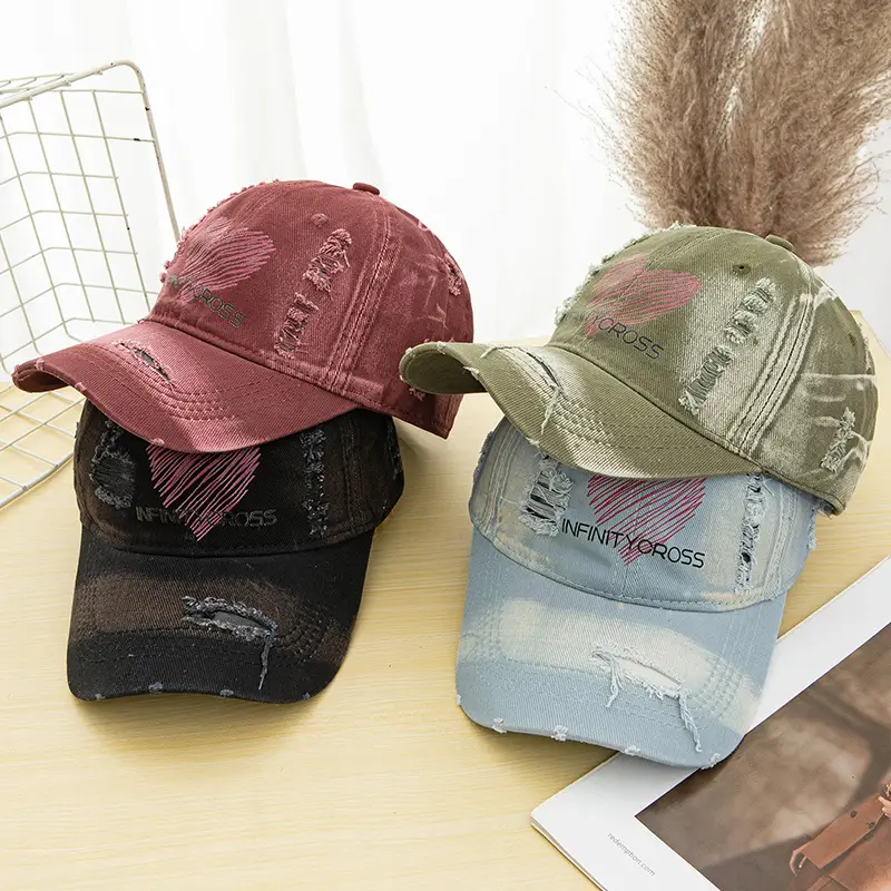 Girls Baseball Cap with Heart Embroidery & Sunscreen Hat — feature 22