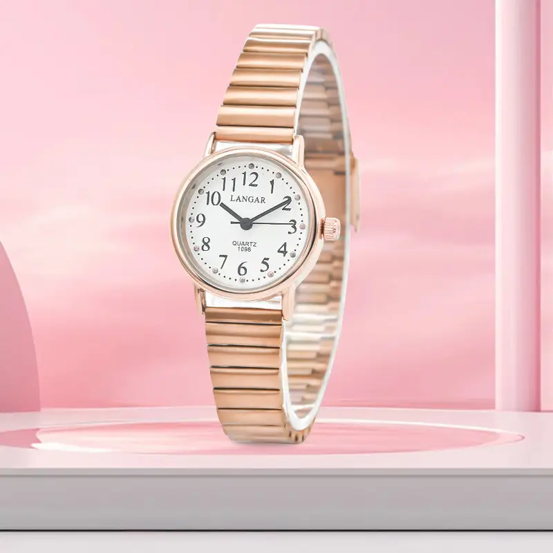 Lanzar Quartz Ladies Watch Rose Gold Bracelet - Image 3