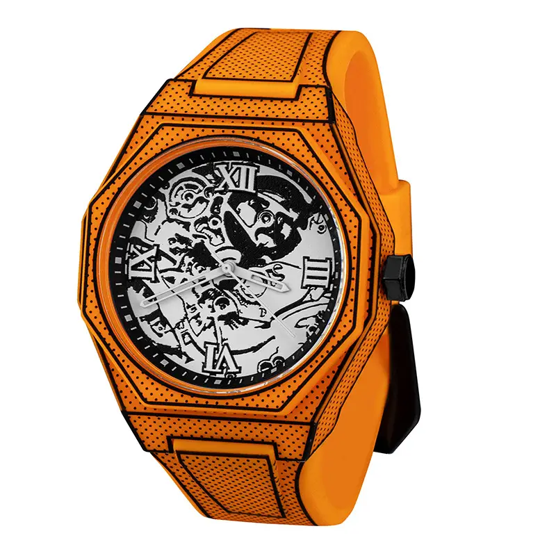 Orange Octagonal Luminous Watch for Men - Image 9