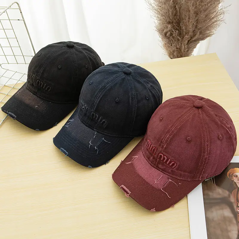 American Style Retro Gradient Washed Baseball Cap for Girls