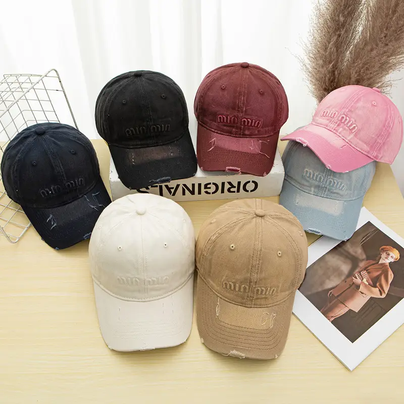 American Style Retro Gradient Washed Baseball Cap for Girls