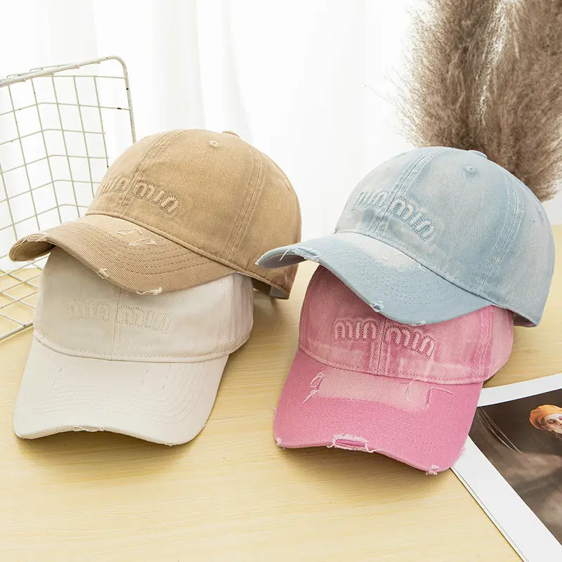 American Style Retro Gradient Washed Baseball Cap for Girls — feature 28