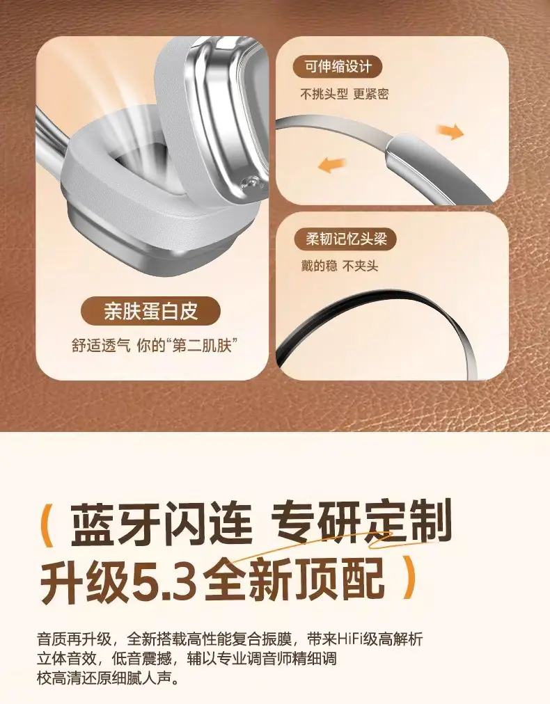 Bluetooth 5.4 Wireless Headset with Soft Ear Cushions β feature 10