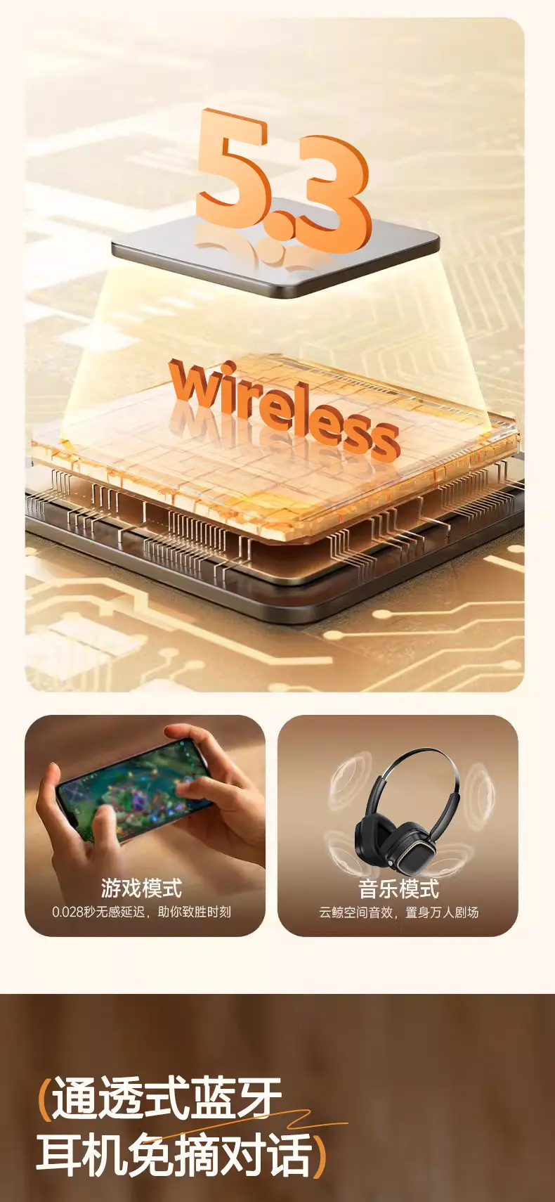 Bluetooth 5.4 Wireless Headset with Soft Ear Cushions β feature 11