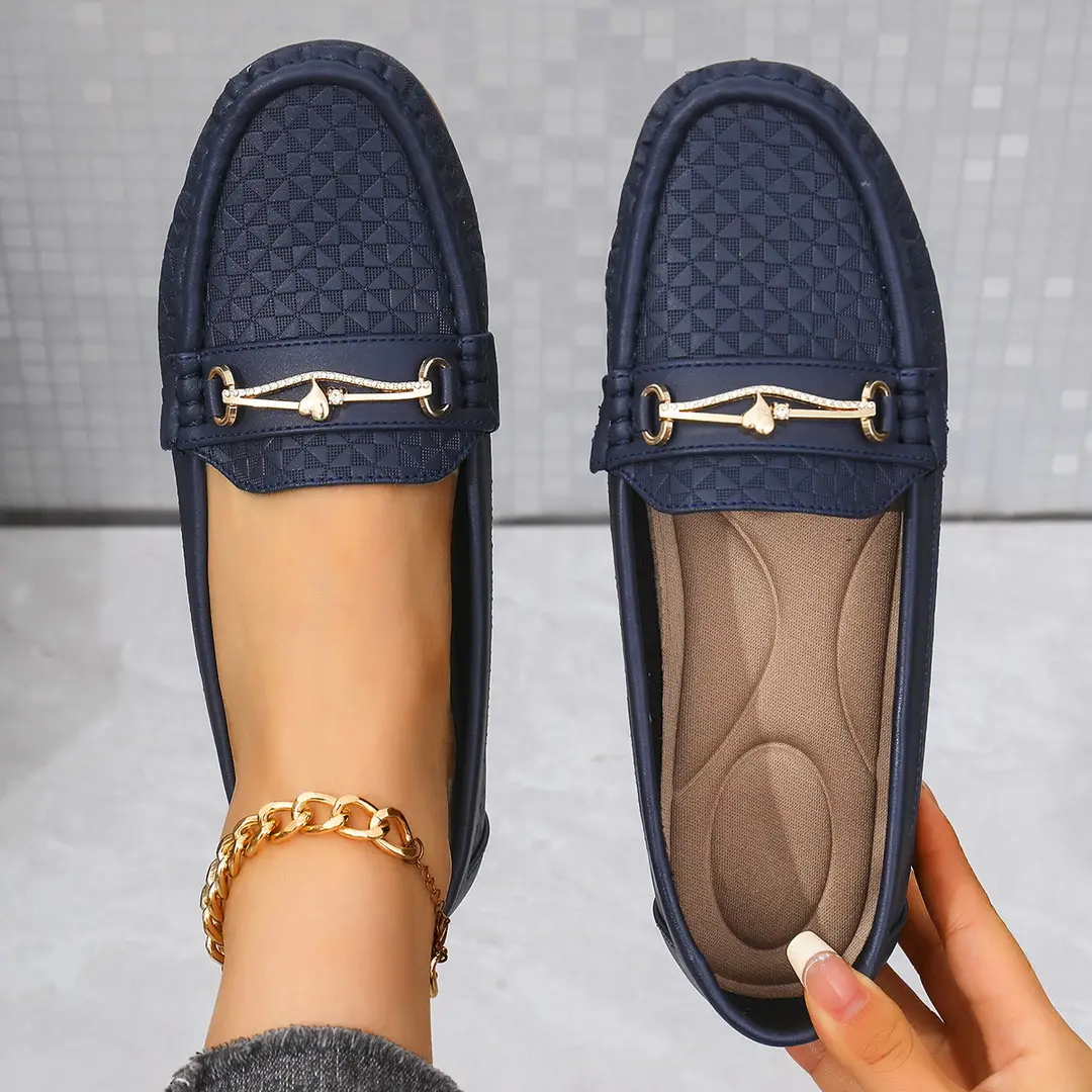 Plus-Size Popular Foreign Trade Stitched Laser-Cut Women's Flat Loafers, Cross-Border E-Commerce Supply, Retro Foreign Trade Same Style