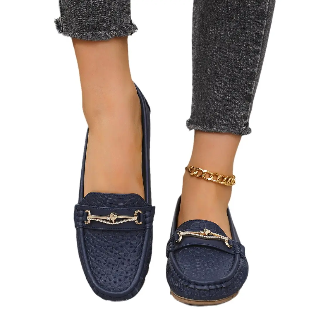 Plus-Size Popular Foreign Trade Stitched Laser-Cut Women's Flat Loafers, Cross-Border E-Commerce Supply, Retro Foreign Trade Same Style