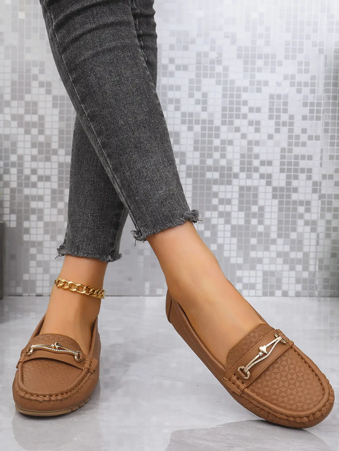 Plus-Size Popular Foreign Trade Stitched Laser-Cut Women's Flat Loafers, Cross-Border E-Commerce Supply, Retro Foreign Trade Same Style — feature 20
