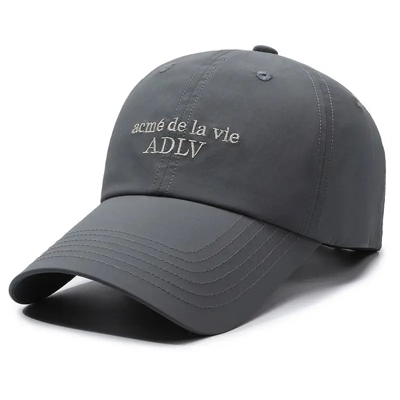 Men's Grey Duck Tongue Cap with ADLY Embroidery - Image 3