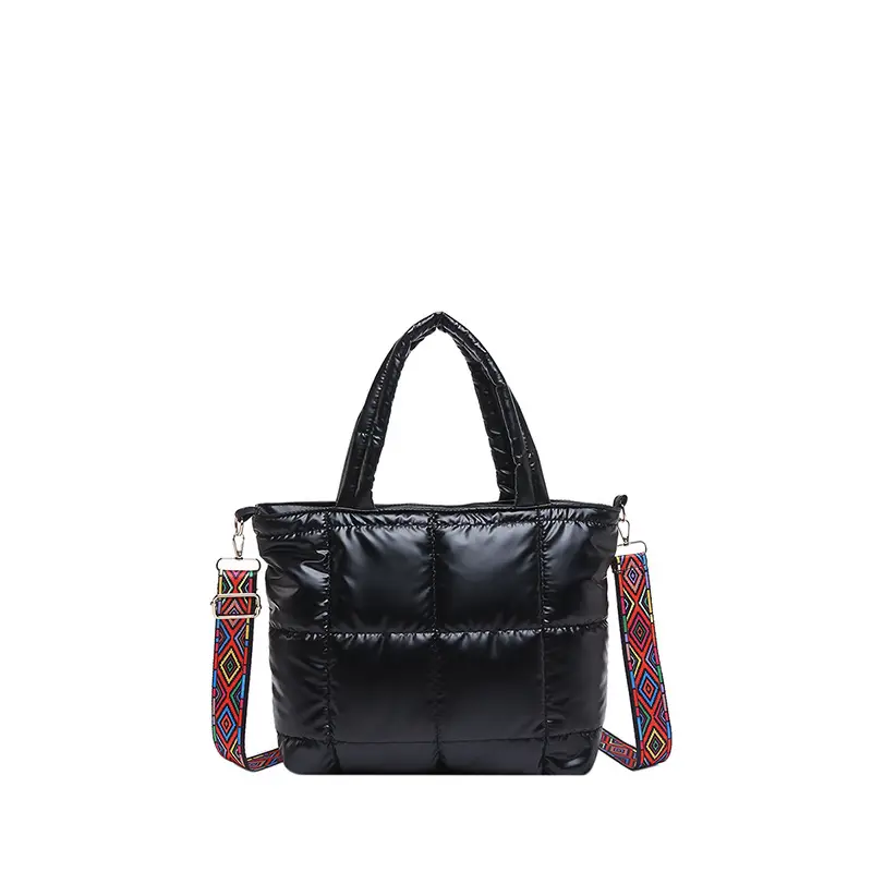 Korean Embroidered Shoulder Bag Black Large Capacity 2024 - Image 9