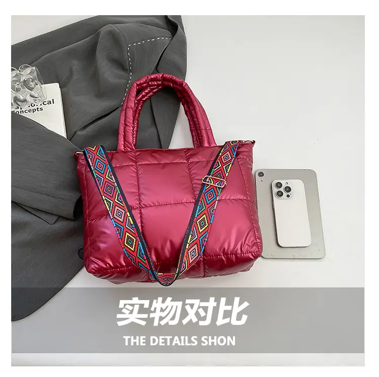 Korean Embroidered Shoulder Bag Black Large Capacity 2024 — feature 6