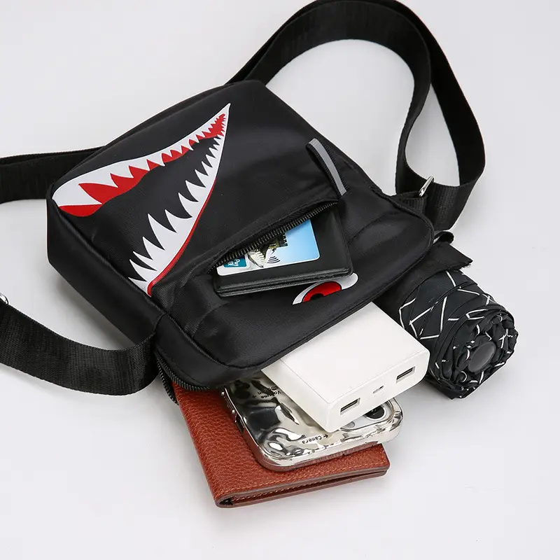 Men's Waterproof Crossbody Bag with Crocodile Design