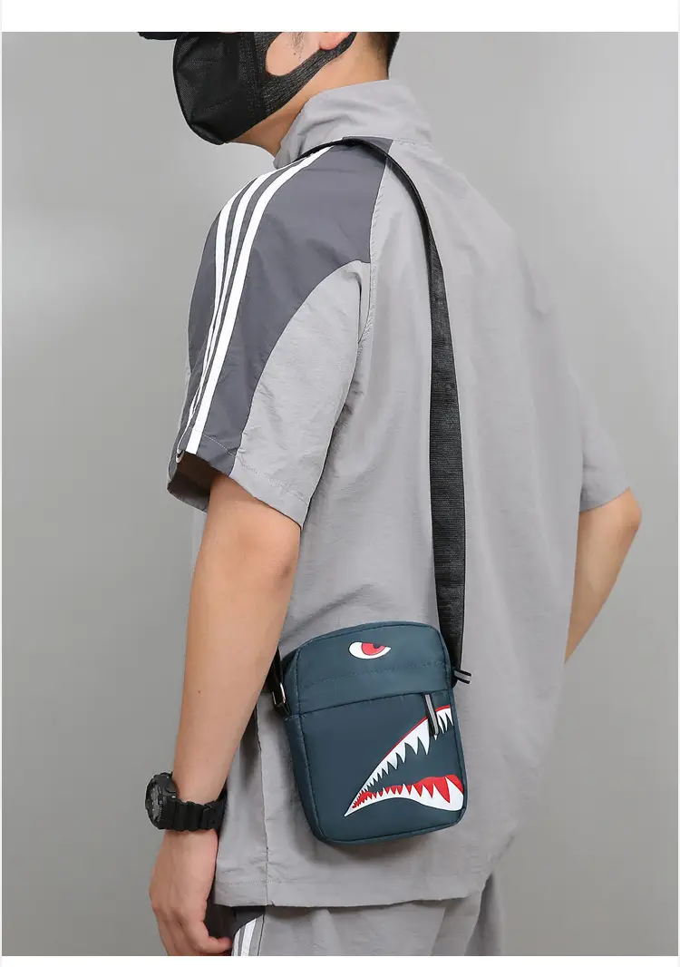 Men's Waterproof Crossbody Bag with Crocodile Design — feature 10