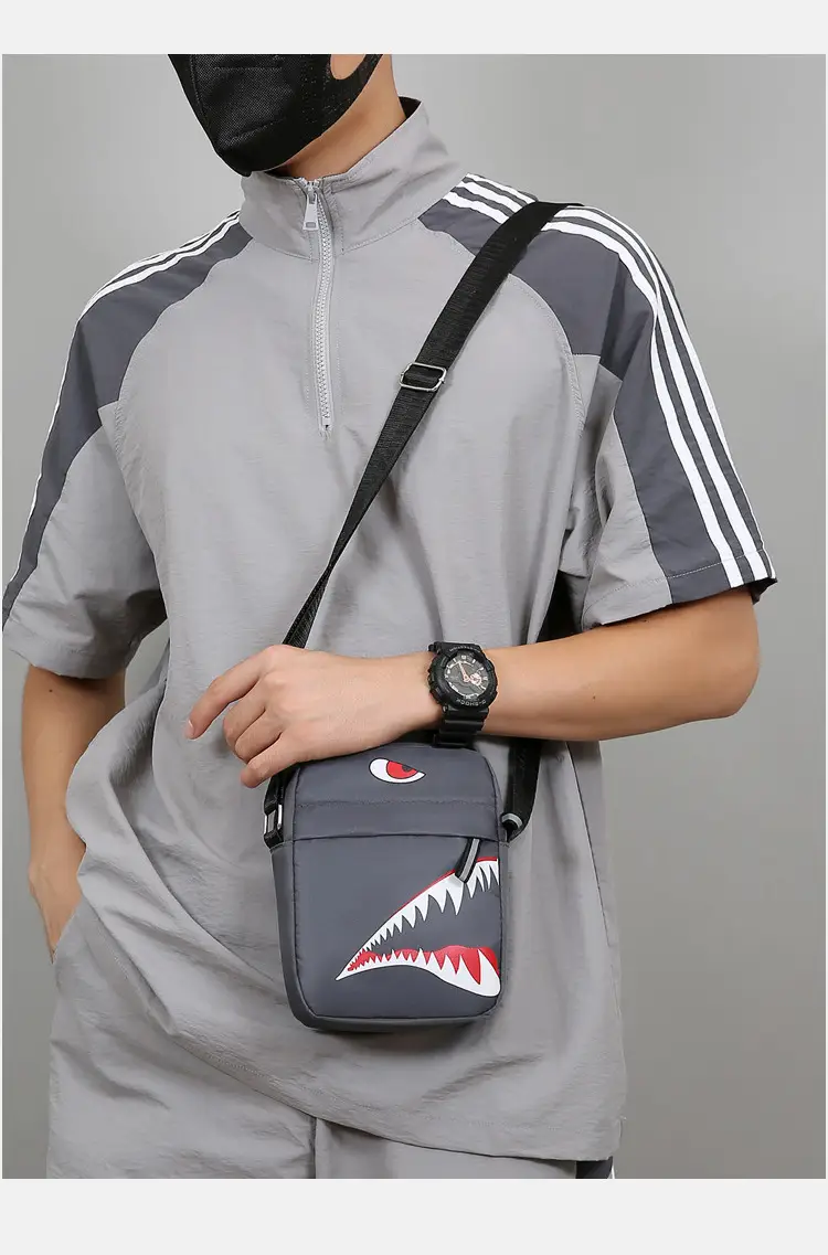 Men's Waterproof Crossbody Bag with Crocodile Design — feature 16