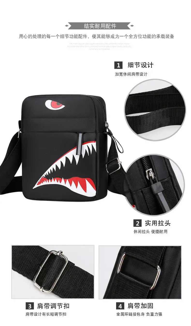 Men's Waterproof Crossbody Bag with Crocodile Design — feature 2