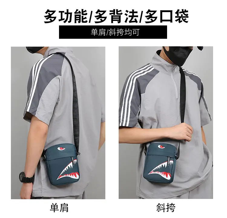 Men's Waterproof Crossbody Bag with Crocodile Design — feature 3