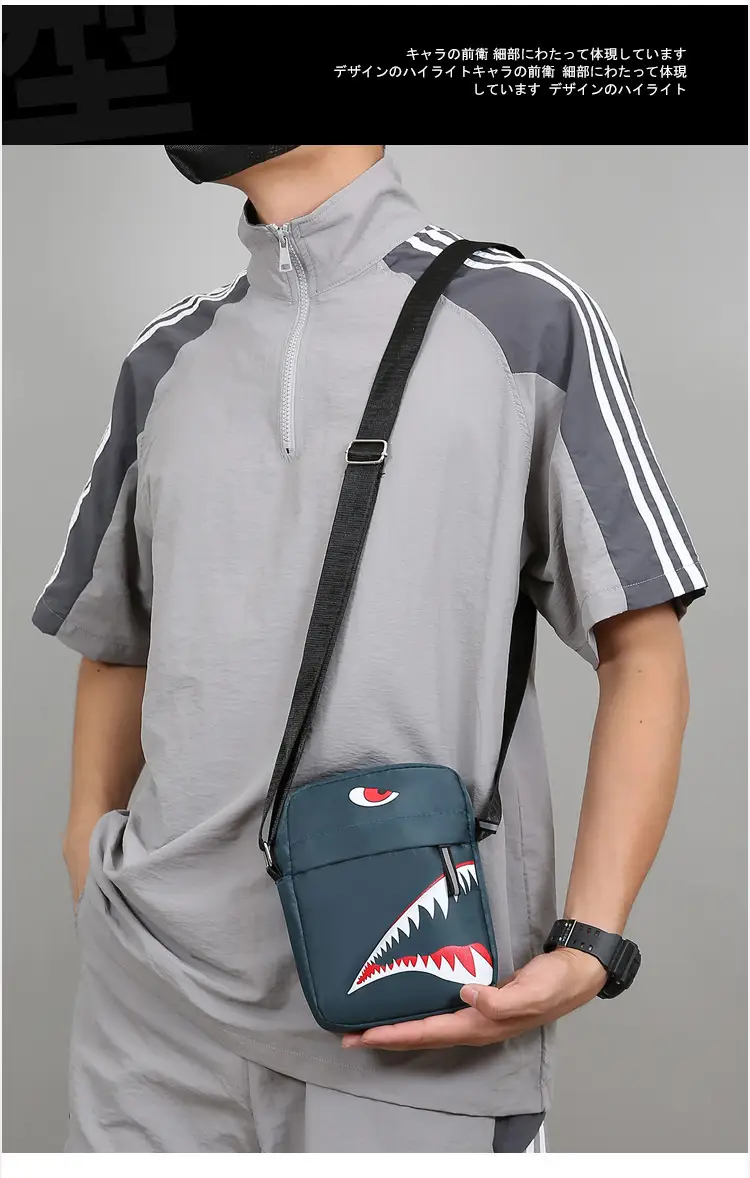 Men's Waterproof Crossbody Bag with Crocodile Design — feature 9