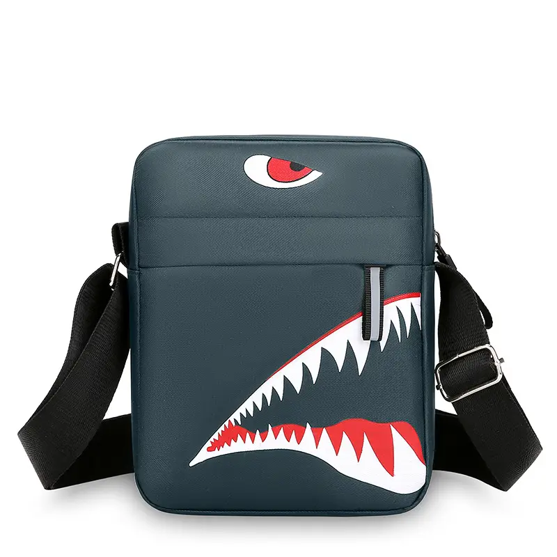 Men's Waterproof Crossbody Bag with Crocodile Design