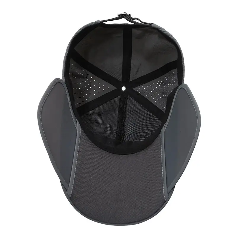 Men Retractable Brim Sun Hat Grey Peaked - Image 8