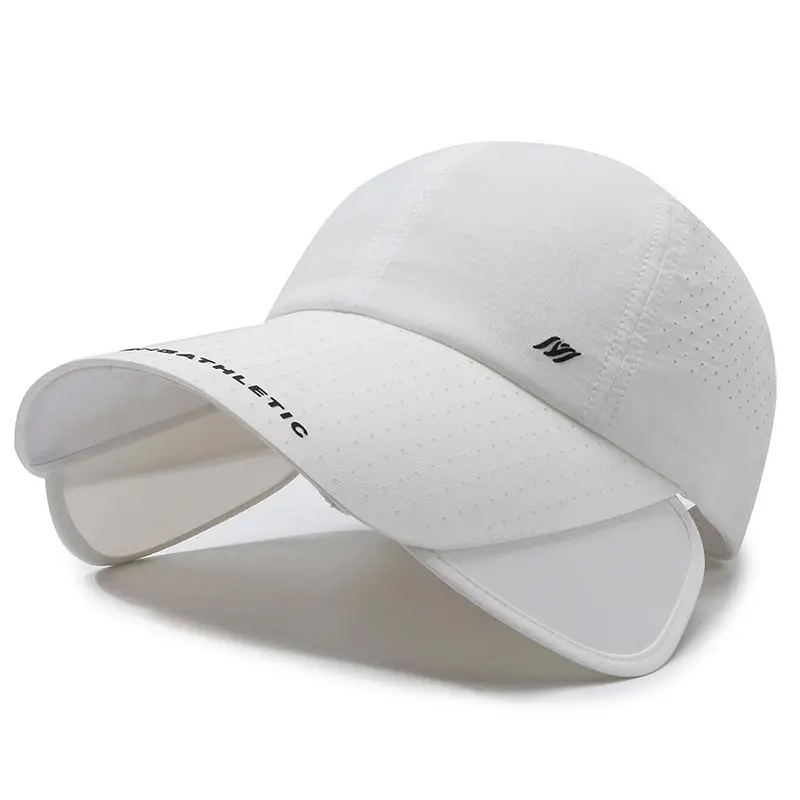 Men Retractable Brim Sun Hat Grey Peaked - Image 2
