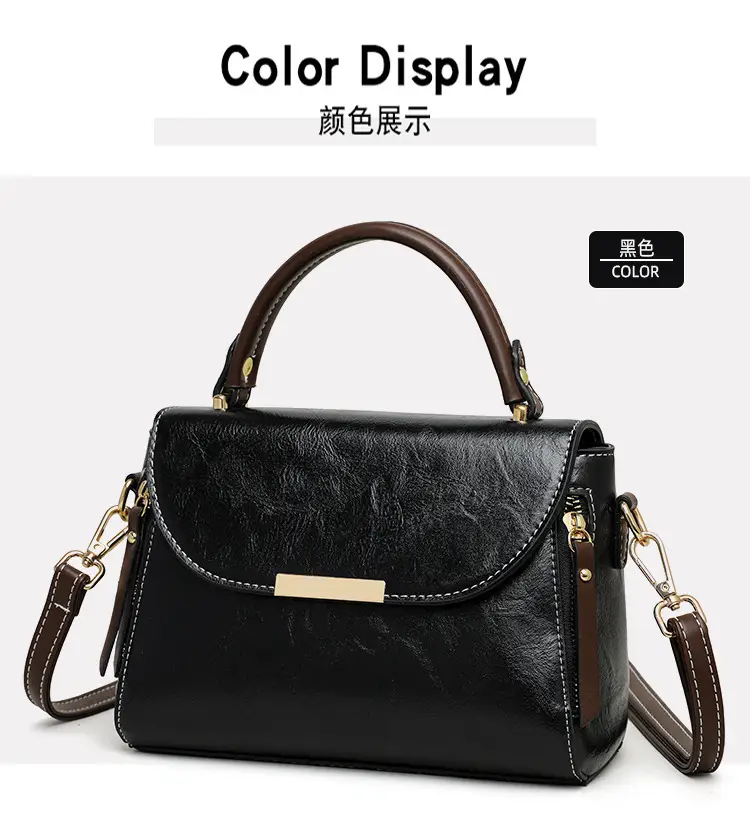 Women's Crossbody Bag with Zipper Compartment Brown Leather — feature 24