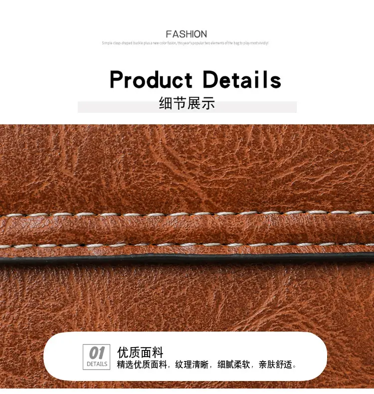 Women's Crossbody Bag with Zipper Compartment Brown Leather — feature 28