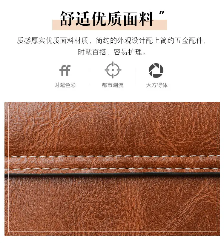 Women's Crossbody Bag with Zipper Compartment Brown Leather — feature 4