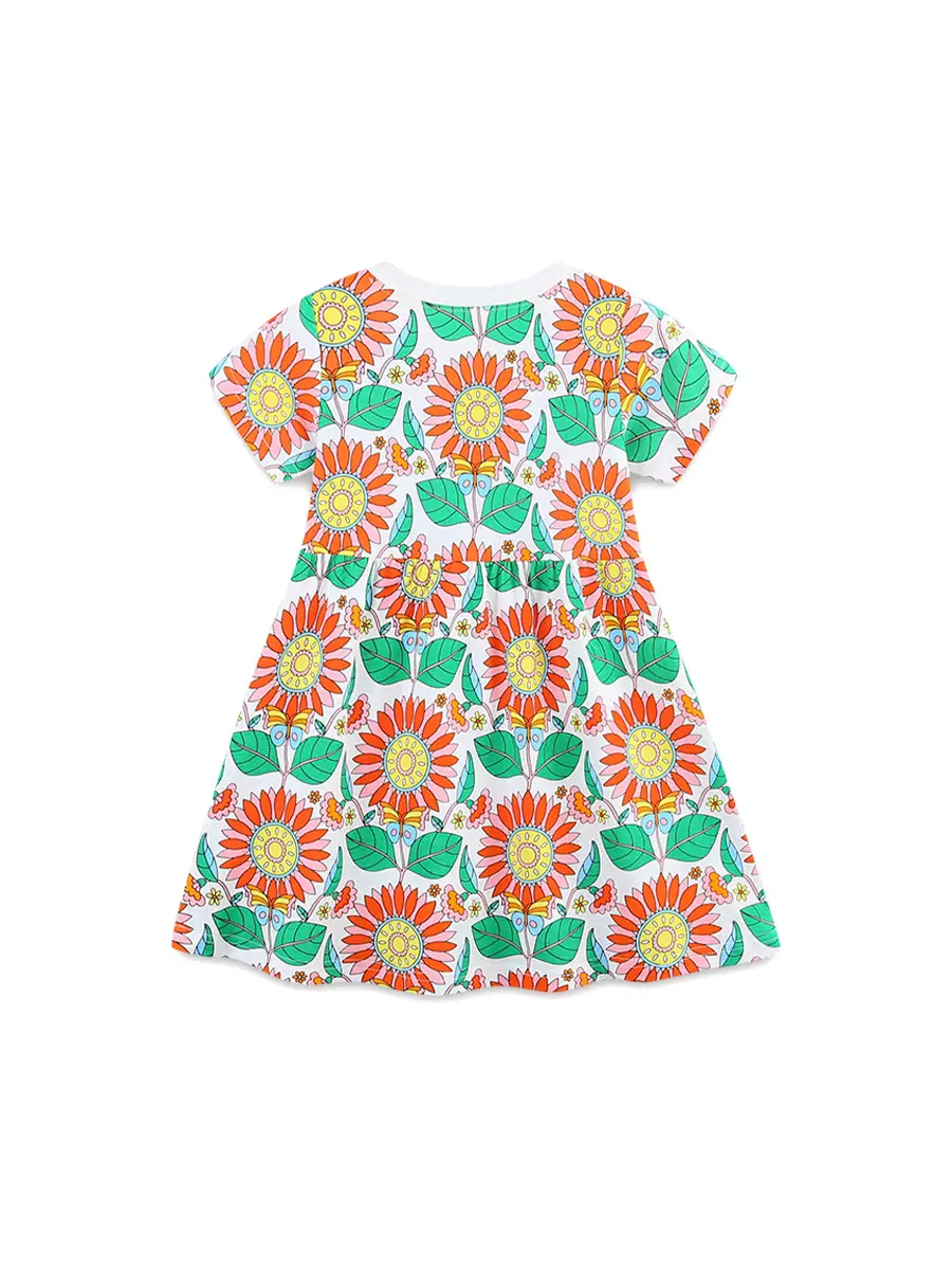 New Summer Floral Cross-Border Kids' Short Sleeve Dresses - Image 4