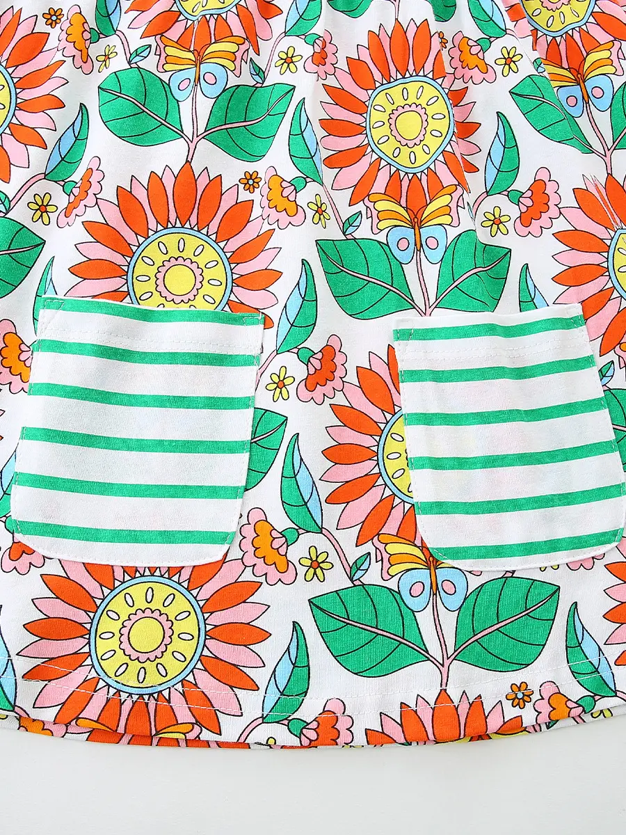 New Summer Floral Cross-Border Kids' Short Sleeve Dresses - Image 5