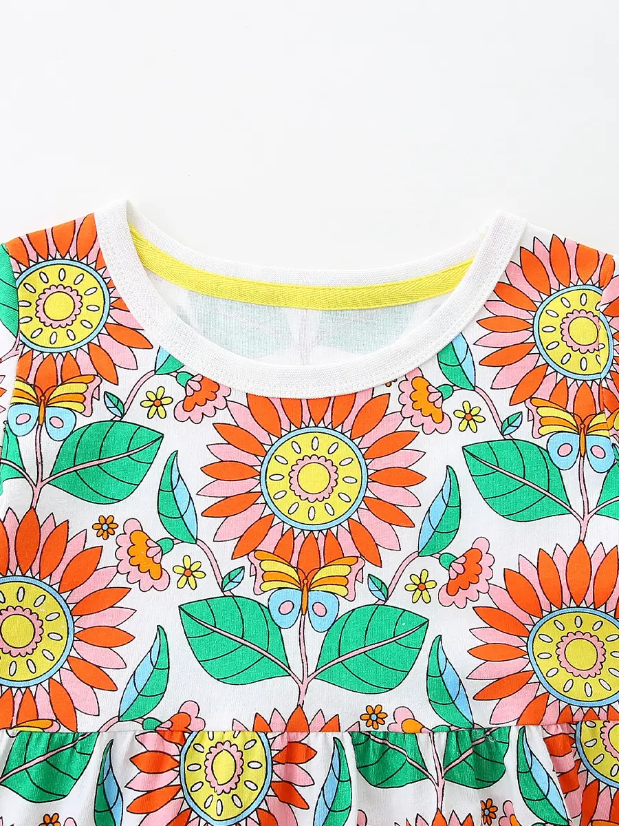 New Summer Floral Cross-Border Kids' Short Sleeve Dresses - Image 6