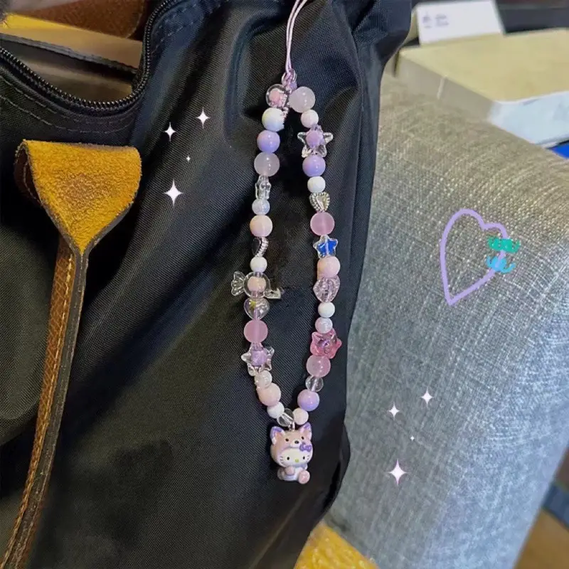 Pink Beaded Mobile Phone Chain for Girls - Image 6