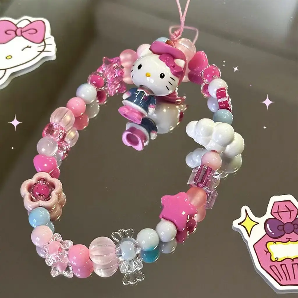 Pink Beaded Mobile Phone Chain for Girls - Image 4