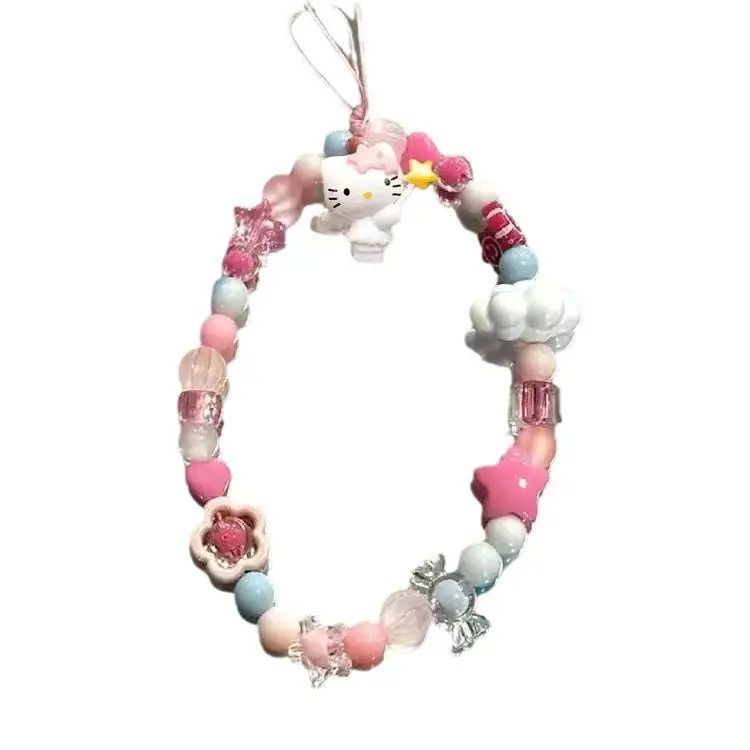 Pink Beaded Mobile Phone Chain for Girls - Image 8