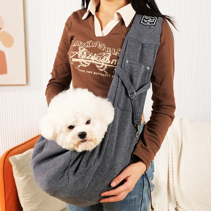 Pet Messenger Bag Gray 12x65cm Shoulder Bag - Image 2
