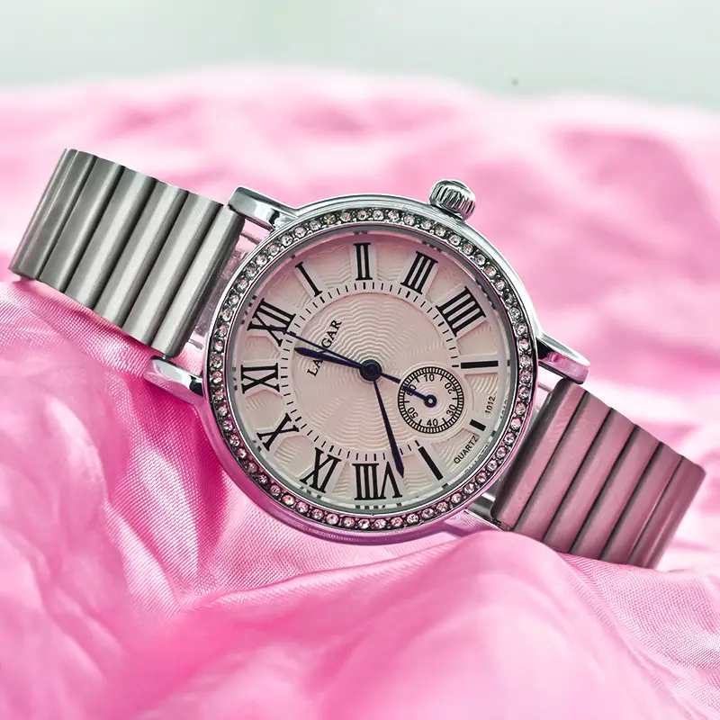 Elegant Women's Quartz Watch with Crystal Band - Image 4