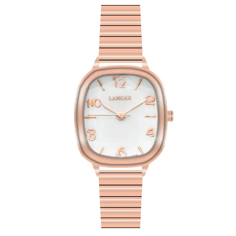 Rose Gold Square Watch for Women Digital Band Removable - Image 2