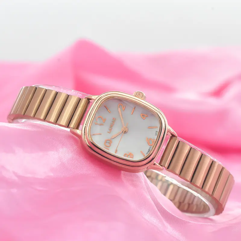 Rose Gold Square Watch for Women Digital Band Removable - Image 3