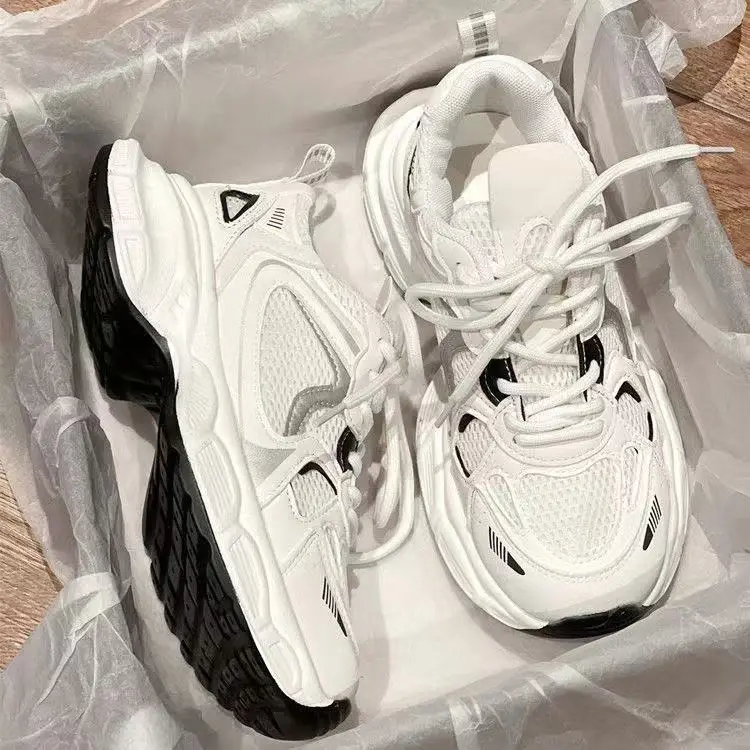 Women White Retro Mesh Casual Sneakers 2025 - Image 4