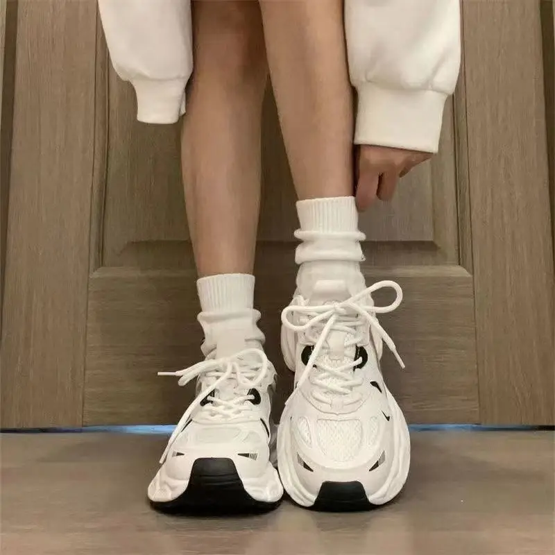Women White Retro Mesh Casual Sneakers 2025 - Image 5